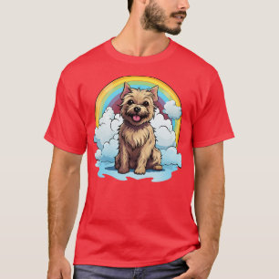 T-shirt Cute Cairn Terrier Rainbow Cloud Kawaii Chien heur