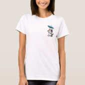 T-shirt Cute Calico Kitten Catching Rain in Upside-Down (Devant)