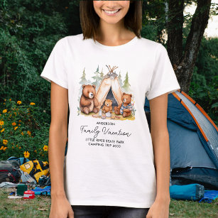 T-shirt Cute Camping Bears Vacances familiales personnalis