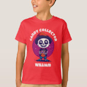T-shirt Cute Candy Collector Skeleton Boys Halloween (Devant)
