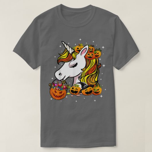 T-shirt Cute Candy Corn Unicorn Halloween  (Design devant)
