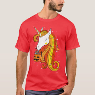 T-shirt Cute Candy Corn Unicorn Halloween Citrouille Enfan
