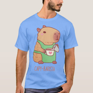 T-shirt Cute Capybara Barista Faire Du Café