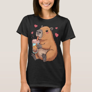 T-shirt Cute Capybara Boba Tea Bubble