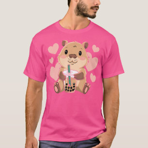 T-shirt Cute Capybara Boba Tea Bubble Rodent Femmes et fil