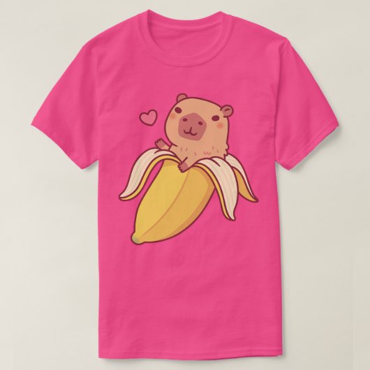 T-shirt Cute Capybara En Banana Drôle (Design devant)