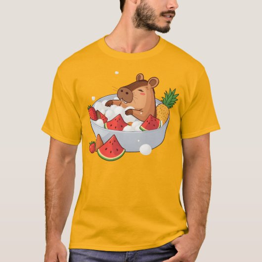 T-shirt Cute Capybara Fruit Bath Spa Day Kawaii Animal Ill (Devant)