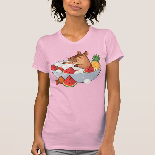 T-shirt Cute Capybara Fruit Bath Spa Day Kawaii Animal Ill (Devant)