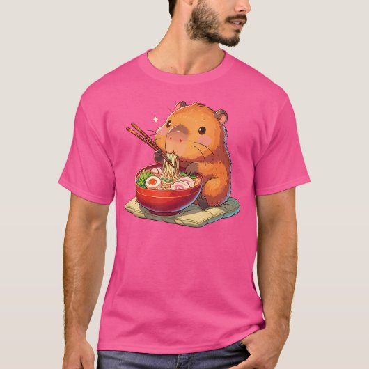 T-shirt Cute Capybara Mange Ramen Noodles Capybara Ramen (Devant)