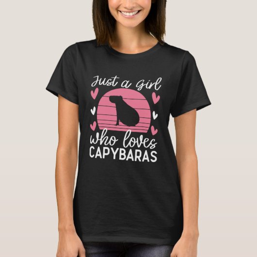 T-shirt Cute Capybara Pour Femmes Filles Rodent Animal Cap (Devant)