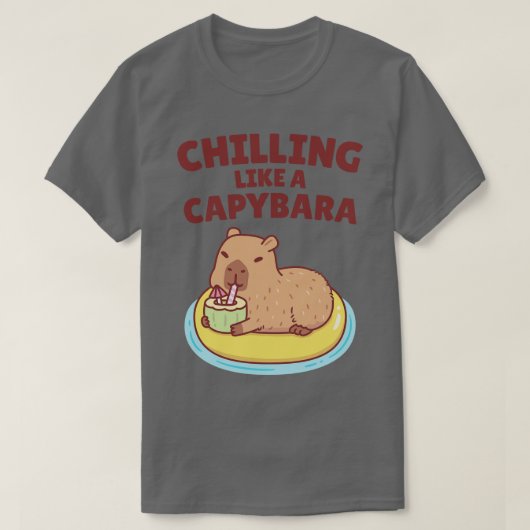 T-shirt Cute Capybara Sur Un Bassin Flottant g Comme Un Ca (Design devant)