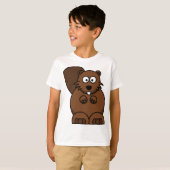 T-shirt Cute Cartoon Beaver Funny Bois Animal (Devant entier)