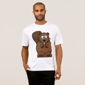 T-shirt Cute Cartoon Beaver Funny Bois Animal (Devant entier)