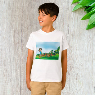 T-shirt Cute Cartoon Boy Golf Fun Golf Amusant Golf Lover