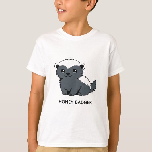 T-shirt Cute Cartoon Honey Badger Custom Name (Devant)