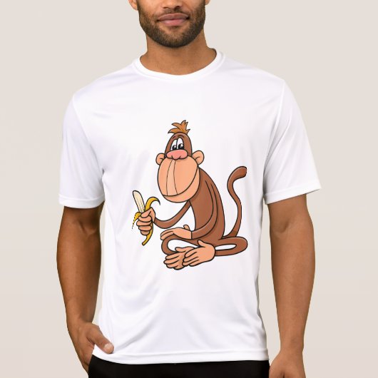 T-shirt Cute Cartoon Monkey with Banana Funny Animal (Devant)