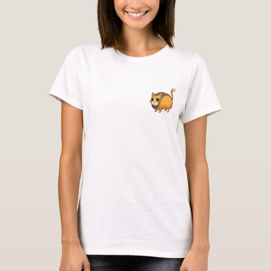 T-shirt Cute Cartoon Taco Cat Hybrid Illustration (Devant)