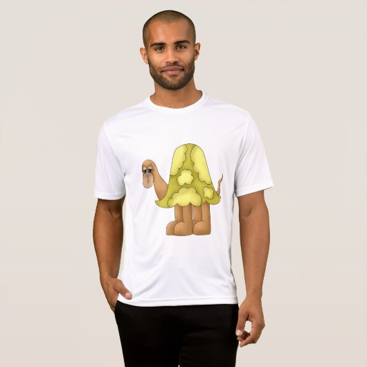 T-shirt Cute Cartoon Turtle with Puffy Green Shell (Devant entier)