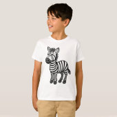 T-shirt Cute Cartoon Zebra – Adorable Safari animal (Devant entier)