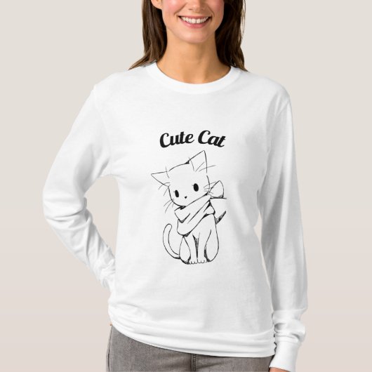 T-shirt Cute Cat  (Devant)
