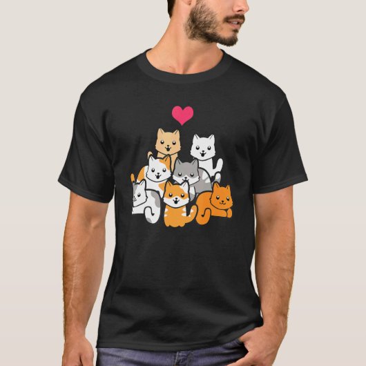 T-shirt Cute Cat   a bunch of cute cats (Devant)