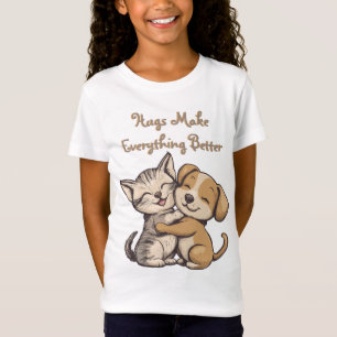 T-Shirt Cute cat and dog puppie best friends