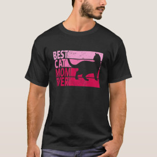 T-shirt Cute Cat Art Pour Maman Femmes Élevage Animaux Cha