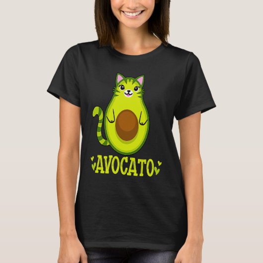 T-shirt Cute Cat Avocato Avocado Kitty Kitten Graphisme (Devant)