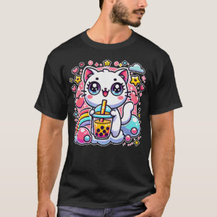 T-shirt Cute Cat Boba Tea Bubble