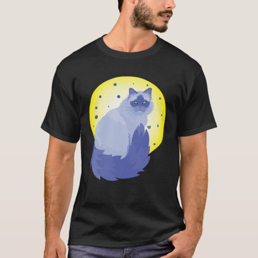 T-shirt cute cat  colorful of a blue kitten (Devant)