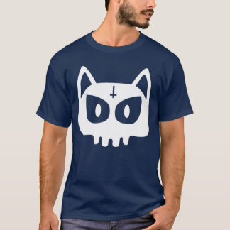T-shirt Cute Cat Crâne Punk Rock Squelette Gothique Hallow