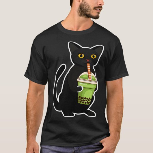 T-shirt Cute Cat Drinking Tea Tea Costume Tea (Devant)