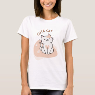 T-shirt Cute Cat Face Women’s Shorts – Kawaii Kitty Summer