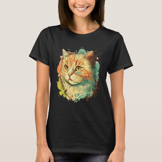 T-shirt Cute Cat for kitten  Colorful Kitty (Devant)