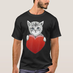 T-shirt Cute Cat Heart Kitty Graphic