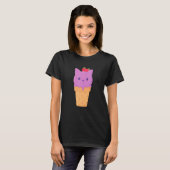 T-shirt Cute Cat Ice Cream Kitty Cat Dessert (Devant entier)