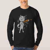 T-shirt Cute Cat Joue Violon Viola Fiddle (Devant)