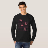T-shirt Cute Cat Kitty Playing Music Note Clef (Devant entier)