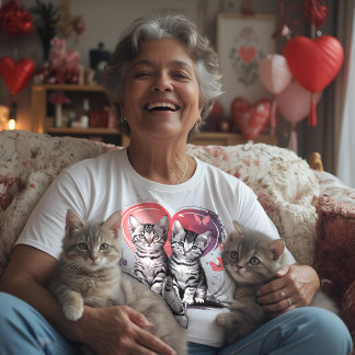T-shirt Cute Cat Love Unisexe