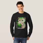 T-shirt Cute Cat Loves Beer St Patrick s Day Cat (Devant entier)