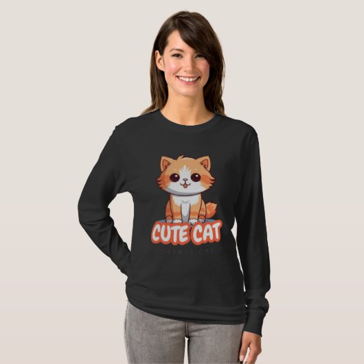 T-shirt "Cute Cat Mode Print - Design chaton élégant pour (Devant entier)