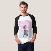 T-shirt Cute Cat pink plume (Devant entier)