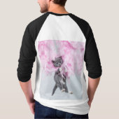T-shirt Cute Cat pink plume (Dos)