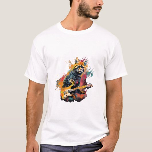 T-shirt cute cat rocks tar design (Devant)