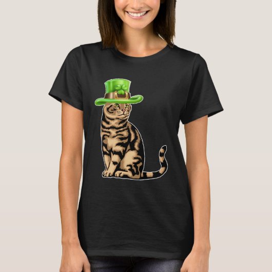 T-shirt Cute Cat Saint Patrick Day  Happy St Kitten Day (Devant)