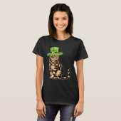 T-shirt Cute Cat Saint Patrick Day  Happy St Kitten Day (Devant entier)