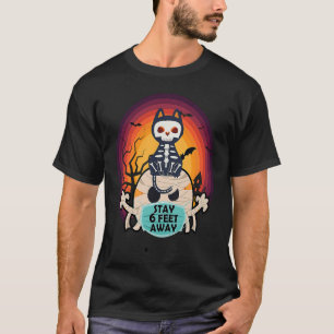 T-shirt Cute Cat Skeleton Citrouille Mummy stay à 6 pieds
