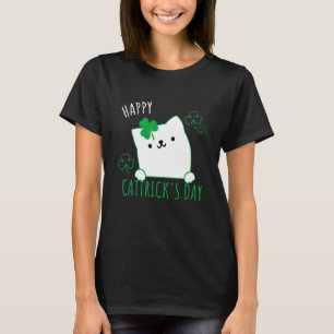 T-shirt Cute Cat St Patrick's Day Shamrock Pour Filles Kit
