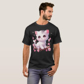 T-shirt Cute Cat With Cherry Blossoms I Kids Cat (Devant entier)