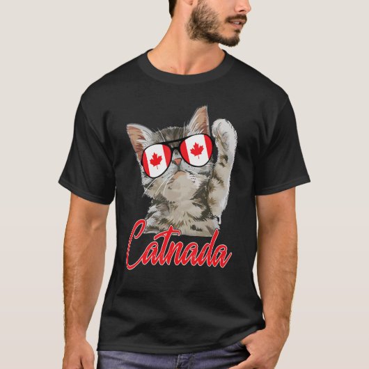 T-shirt Cute Catane Canada Chat Feuille d'érable Drapeau c (Devant)